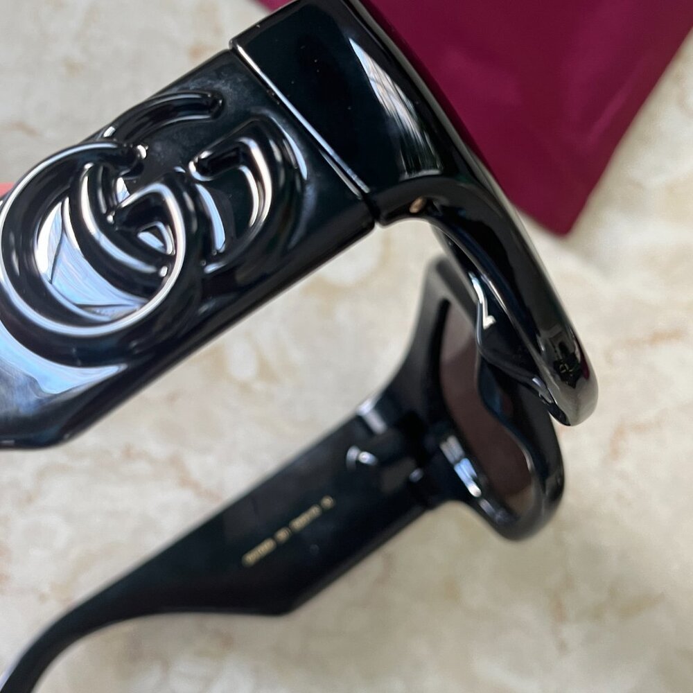 Gucci Black Marmont Monocolor 53mm Squared Sunglasses - Picture 5 of 11